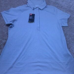 Under Armour Men’s Light Blue Striped Polo Shirt